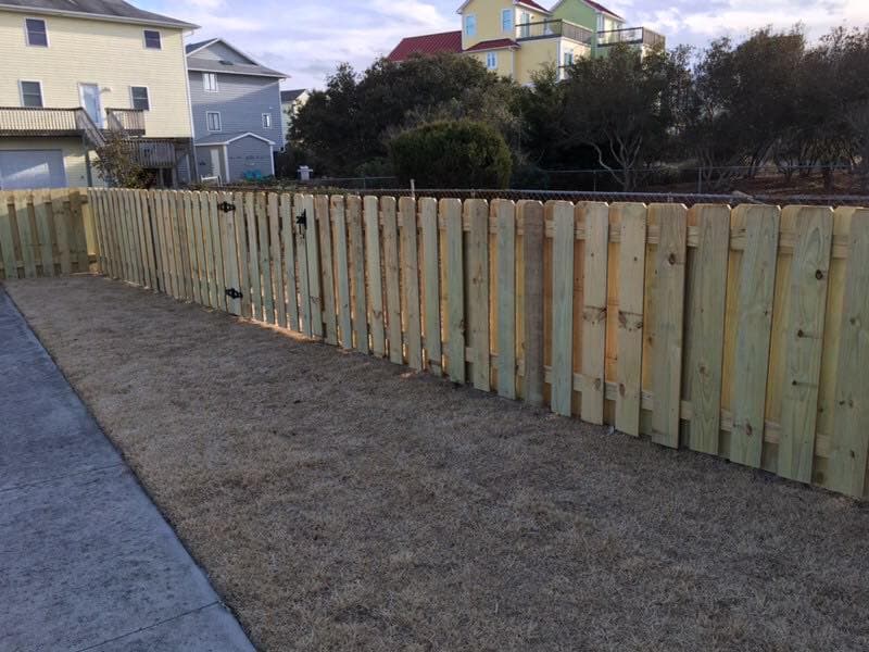 Wood fence installation in Wilmington NC